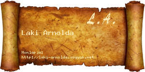 Laki Arnolda névjegykártya